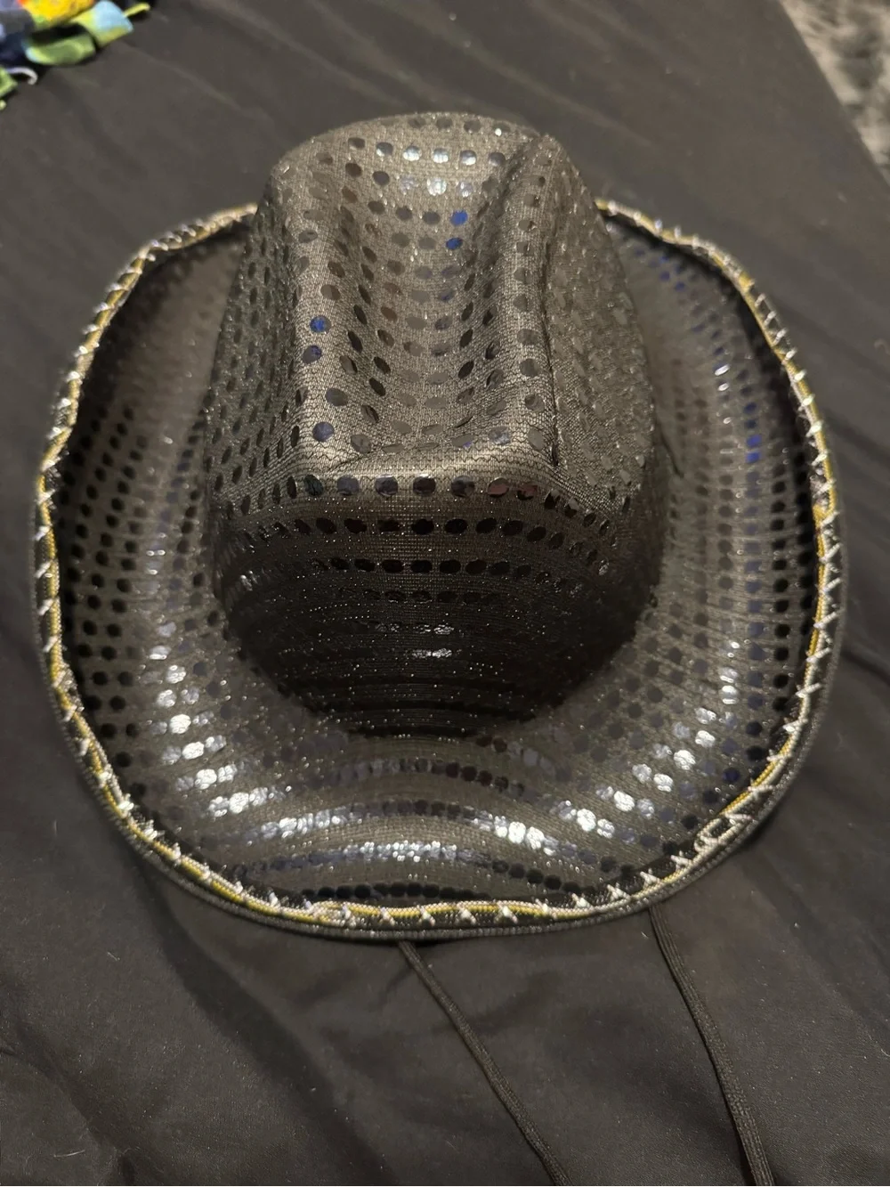 Black Western Tall Stitch-Detail Boots & HAT